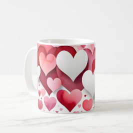 Romantic Heart Pattern Coffee Mug Koffiemok