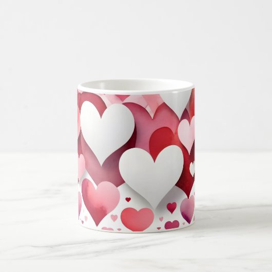 Romantic Heart Pattern Coffee Mug Koffiemok (Center)