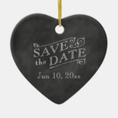 Romantic Heart Save the Date on Chalkboard Keramisch Ornament (Voorkant)
