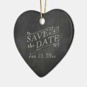 Romantic Heart Save the Date on Chalkboard Keramisch Ornament (Links)