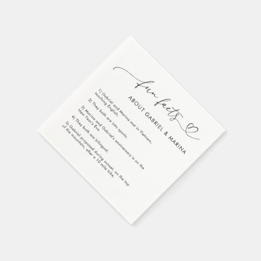 Romantic Heart Script Fun Feit dat Passen getrouwd Servet (Hoek)