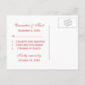 Romantic Heart Swirls RSVP Briefkaart (Achterkant)