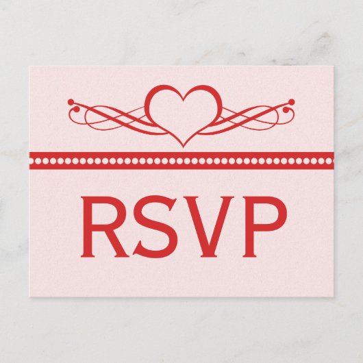Romantic Heart Swirls RSVP Briefkaart (Voorkant)