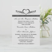 Romantic Heart Swirls Wedding Kaart (Staand voorkant)