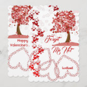 Romantic Heart vergeet me niet Lieverd Valentijn Feestdagenkaart (Voorkant / Achterkant)