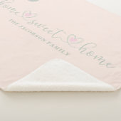 Romantic Heart Wimshical Home Sweet Home Quote Sherpa Deken (3/4)