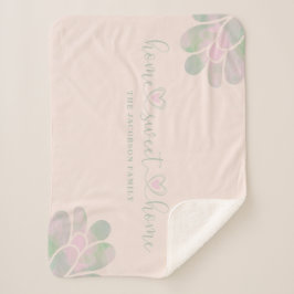 Romantic Heart Wimshical Home Sweet Home Quote Sherpa Deken