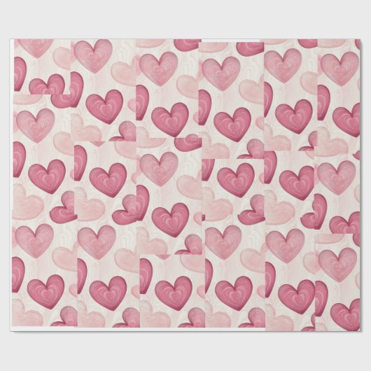 "Romantic Heart Wrapping Paper Cadeaupapier (Vlak)
