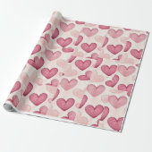 "Romantic Heart Wrapping Paper Cadeaupapier (Uitgerold)