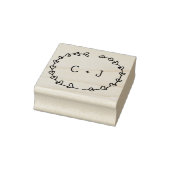 Romantic Heart Wreath Personalized Monogram Rubberstempel (Stempel)