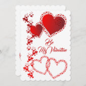 Romantic Hearts Custom Quote is My Valentijn Red Feestdagenkaart (Voorkant / Achterkant)