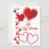 Romantic Hearts Custom Quote is My Valentijn Red Feestdagenkaart (Voorkant)