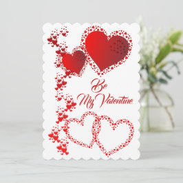 Romantic Hearts Custom Quote is My Valentijn Red Feestdagenkaart