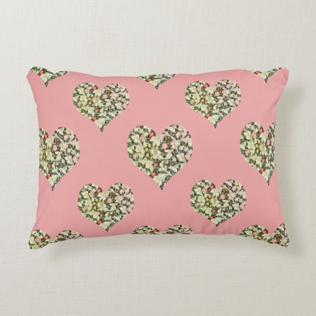 Romantic Hearts  Floral Accent Kussen (Voorkant)
