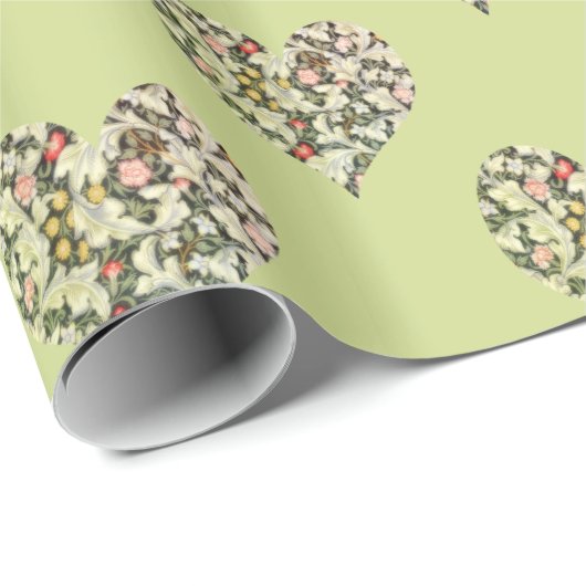 Romantic Hearts  Floral Cadeaupapier (Rol Hoek)