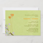 Romantic Hearts Garden Wedding Rehearsal Dinner Kaart (Achterkant)