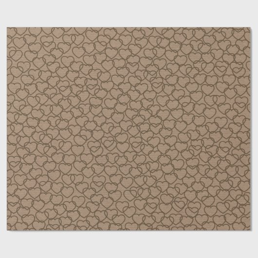 Romantic Hearts Kraft Style Cadeaupapier (Vlak)
