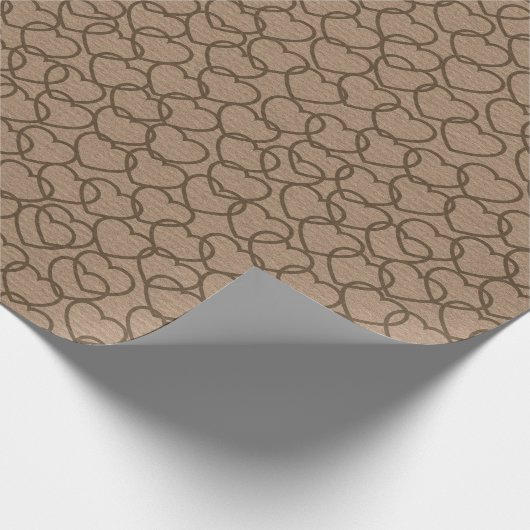 Romantic Hearts Kraft Style Cadeaupapier (Hoek)