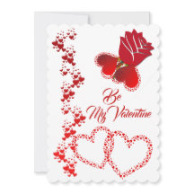 Romantic Hearts Red Rose zijn mijn Valentijn