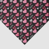 Romantic Hearts, Ribbons and XOXO Patterned Tissuepapier (Detail)