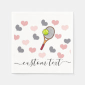 Romantic Hearts & Tennis Racket Kinder Party Cute Servet (Voorkant)