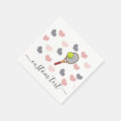 Romantic Hearts & Tennis Racket Kinder Party Cute Servet (Hoek)