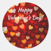 Romantic Hearts Valentijn's Day Ronde Sticker (Voorkant)