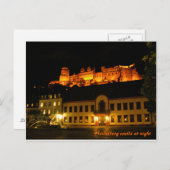 Romantic Heidelberg-kasteel 's nachts Briefkaart (Voorkant / Achterkant)