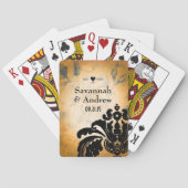 Romantic Heirloom  Gold Roos Black Damask Pokerkaarten (Achterkant)