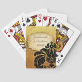 Romantic Heirloom  Gold Roos Black Damask Pokerkaarten (Achterkant)