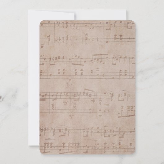 Romantic Herfst Music Sheet Weddenschap Kaart (Achterkant)