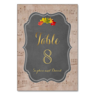 Romantic Herfst Music Sheet Wedstrijd NUMMER Kaart