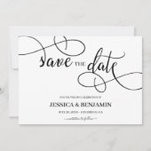 Romantic het Band van het Manuscript van de Callig Save The Date (Voorkant)