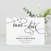 Romantic het Band van het Manuscript van de Callig Save The Date (Staand voorkant)