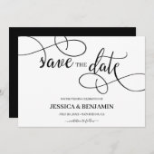 Romantic het Band van het Manuscript van de Callig Save The Date (Voorkant / Achterkant)