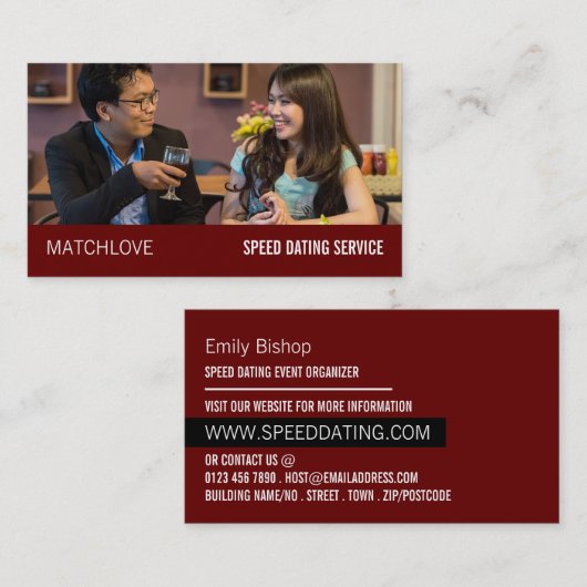 Romantic het Plaatsen, de Organisator van de Gebeu Visitekaartje (Voorkant / Achterkant)