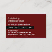 Romantic het Plaatsen, de Organisator van de Gebeu Visitekaartje (Achterkant)