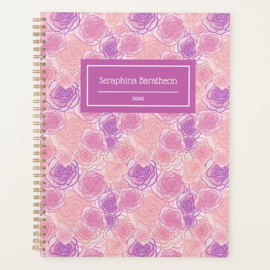 Romantic Hippy Rozen Floral - Aangepast op maat Planner (Voorkant)