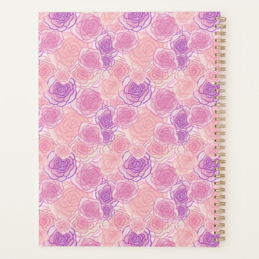 Romantic Hippy Rozen Floral - Aangepast op maat Planner (Achterkant)
