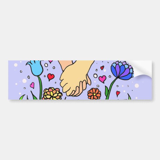 Romantic Holding Hands - afspraakje / verjaardagsc Bumpersticker (Voorkant)