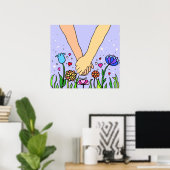 Romantic Holding Hands - afspraakje / verjaardagsc Poster (Thuiskantoor)