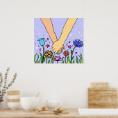 Romantic Holding Hands - afspraakje / verjaardagsc Poster (Keuken)