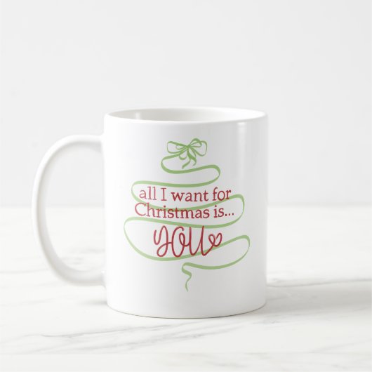 Romantic Holiday Mug with Handwritten Red Letterin Koffiemok (Links)