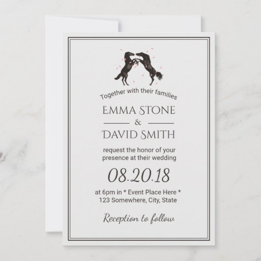 Romantic Horse Wedding Kaart (Voorkant)