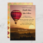 Romantic Hot Air Ballon Sunset Weddenschap Kaart (Voorkant / Achterkant)