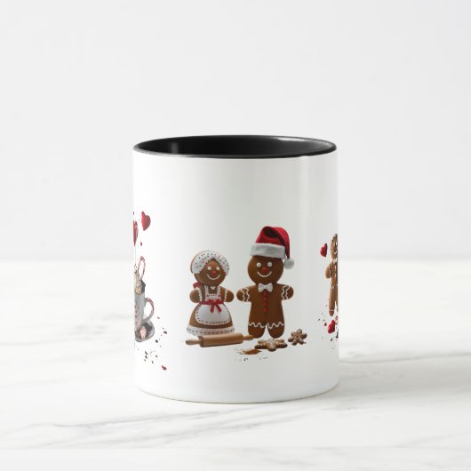 Romantic Hot Cocoa Gingerbread Couple Premium  Mok (Midden)