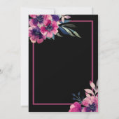 Romantic Hot Pink Floral Script Weddenschap Save The Date (Achterkant)