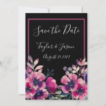 Romantic Hot Pink Floral Script Weddenschap
