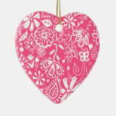 Romantic Hot Pink Love Heart Ornament Decoration (Rechts)