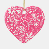 Romantic Hot Pink Love Heart Ornament Decoration (Achterkant)